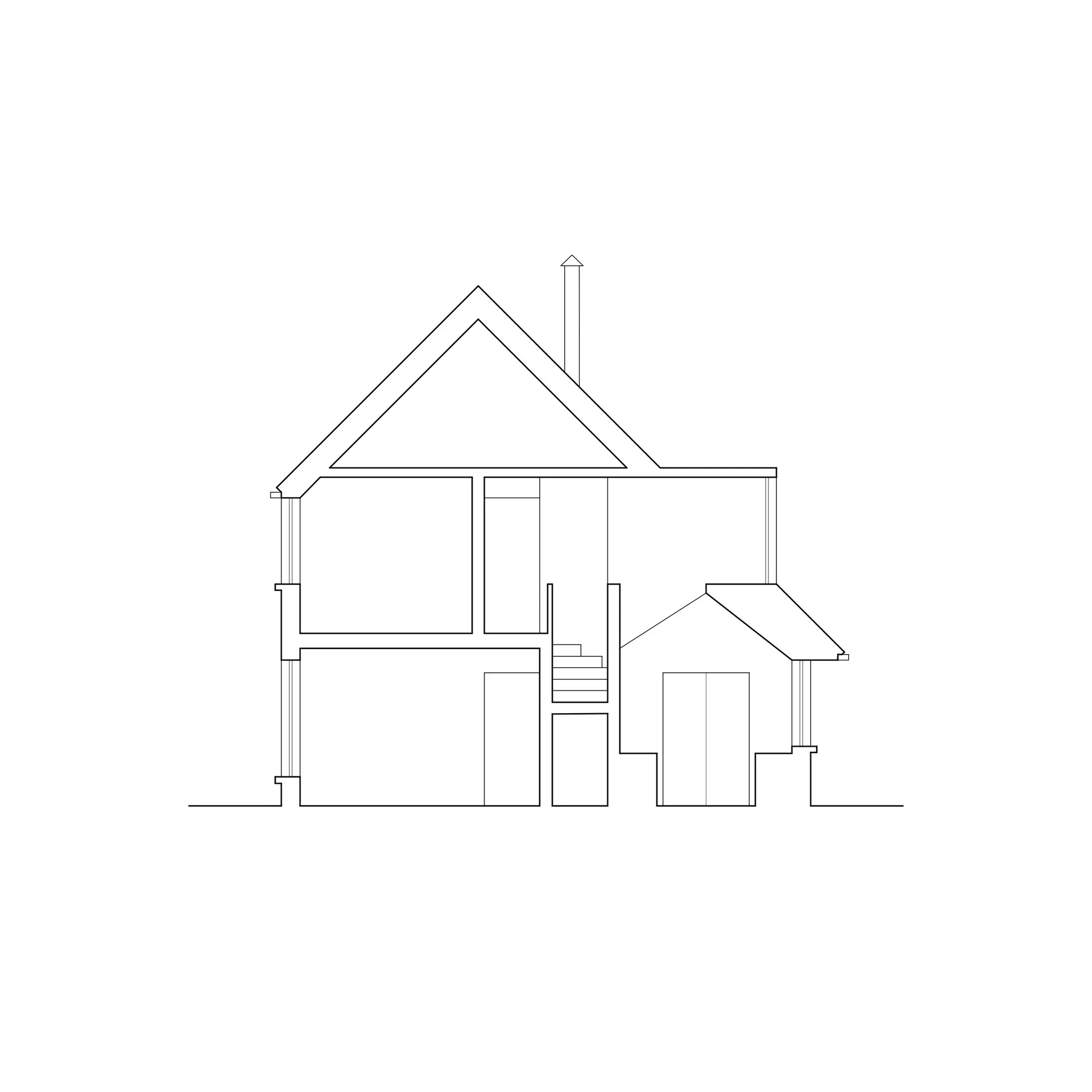 Cross section through stair