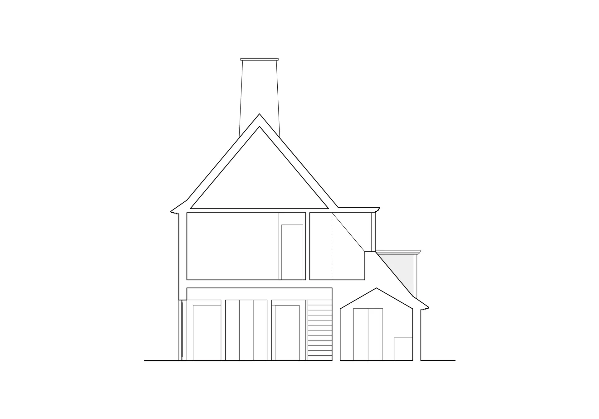 Cross section through kitchen