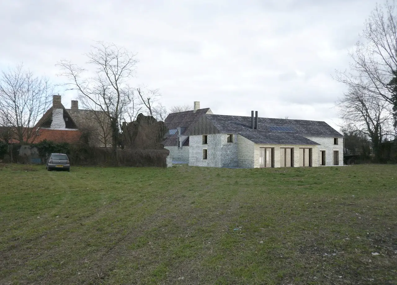 View from paddock towards barn