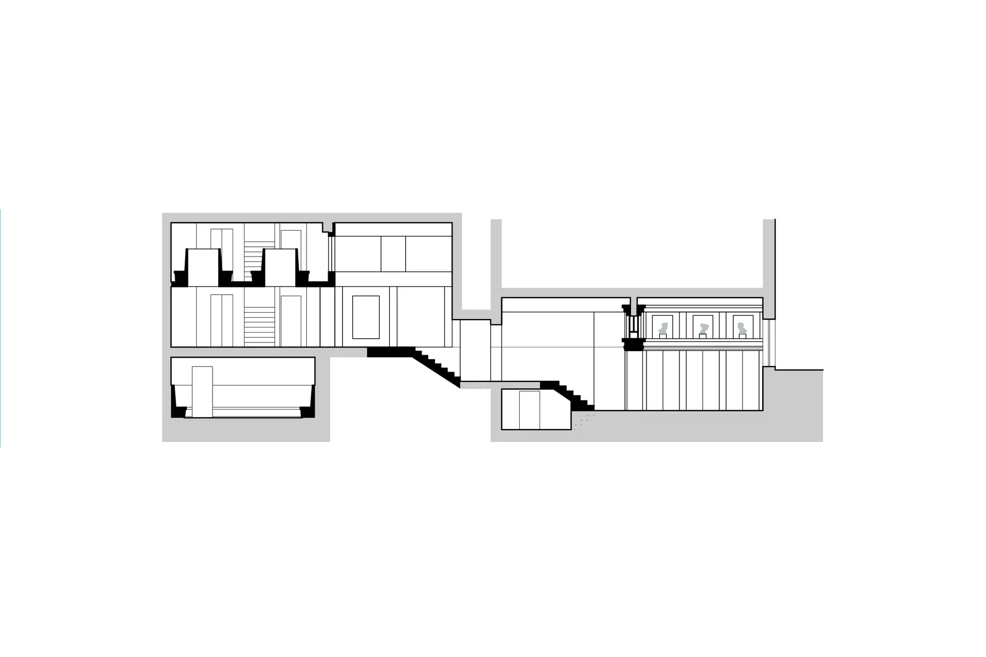 Proposed section through entrance and ante room