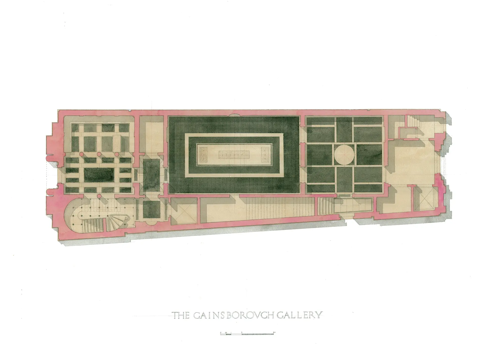 Gainsborough House gallery annexe, first floor plan, Peter Folland 2016