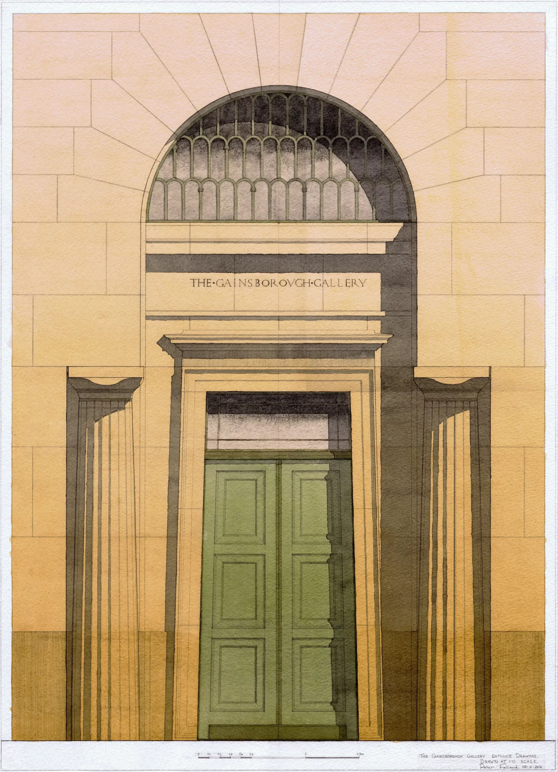 Gainsborough House gallery annexe, entrance detail, Peter Folland 2016