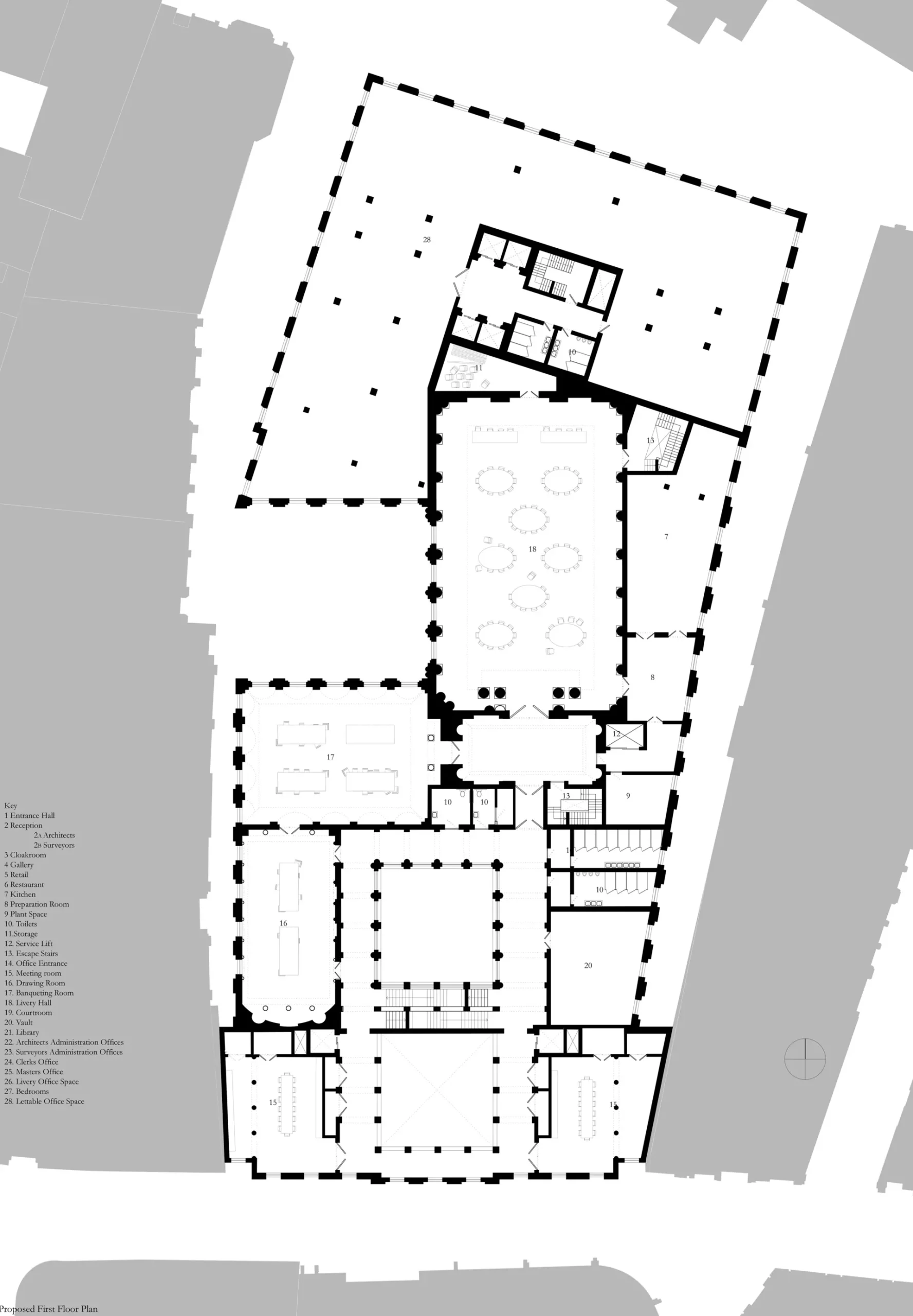 Plan of Livery Hall, Will Creech, 2015