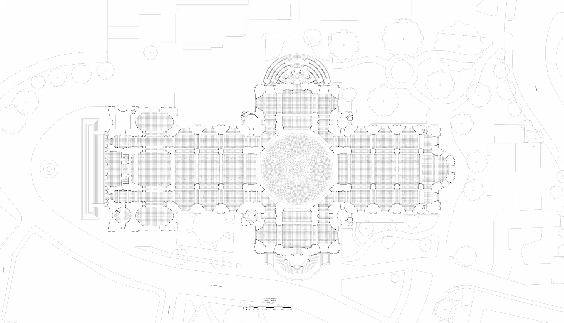 Plan of St Paul's Cathedral, Kathleen O'Gara and Sophia Swanson, 2022